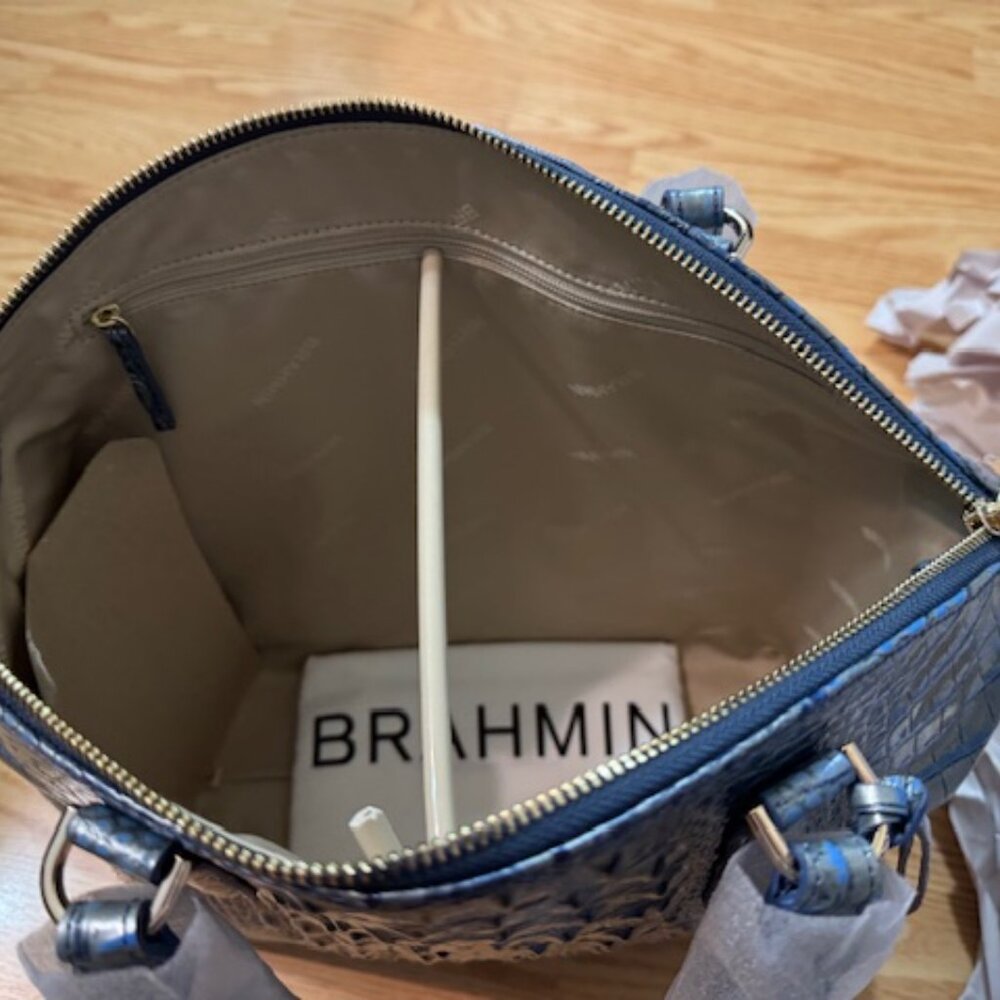 Brahmin Large Duxbury Satchel Serenity Blue Ombre Melbourne Leather Retail $325 - Picture 9 of 9